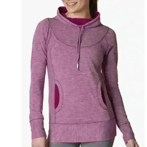 prAna Ember Cowl Neck Pullover Top Grapevine Purple Womens Size Small